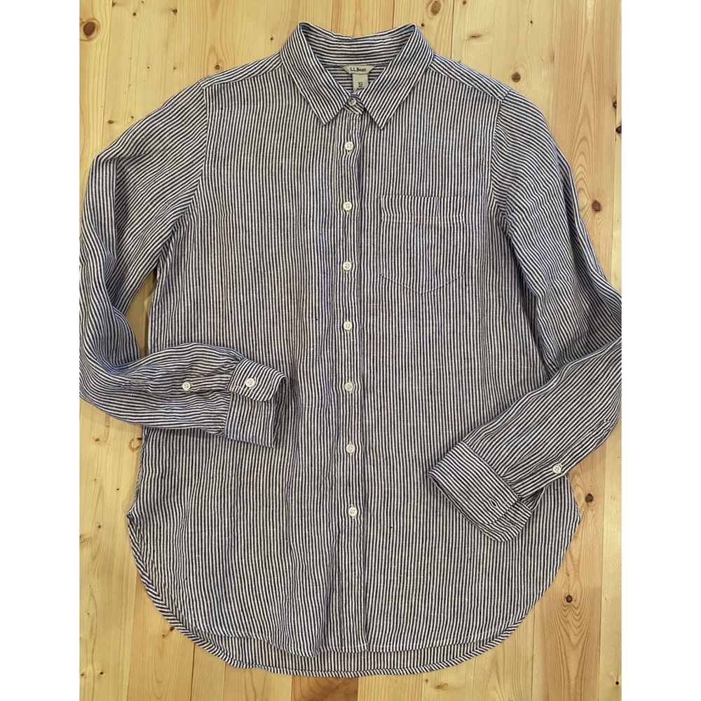 L.L. Bean | Washable Linen Shirt, Tunic Stripe